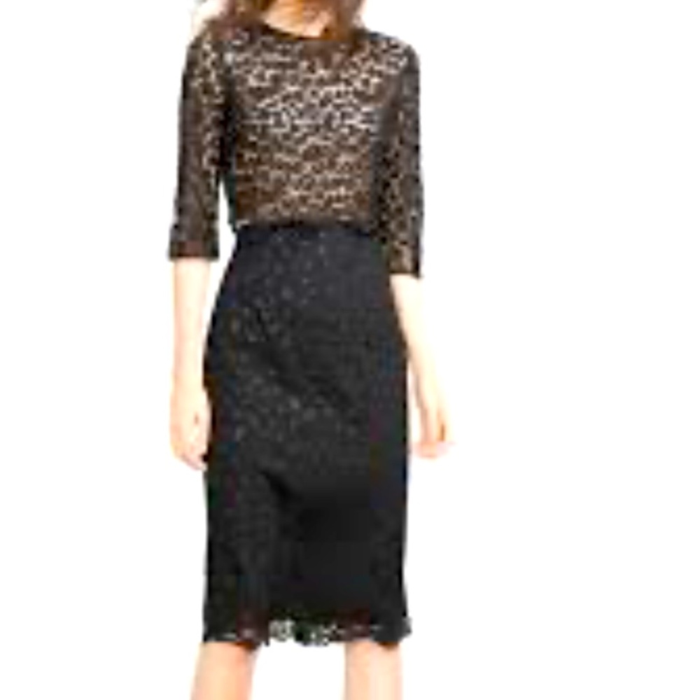 Zara Collection Black Lace Pencil Skirt Size L